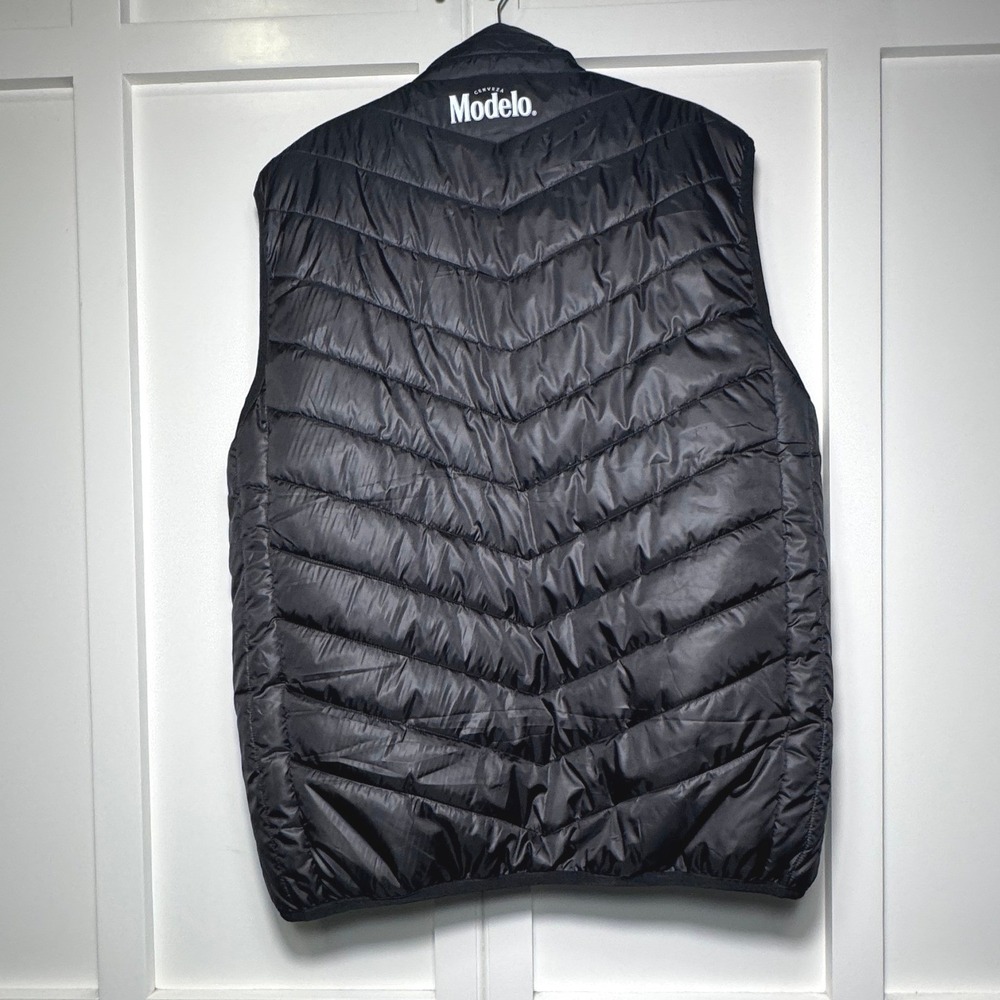 Modelo Cerveza Mens Black USB Heated Puffer Vest Thermal Lining 5XL Big and Tall - Picture 2 of 8